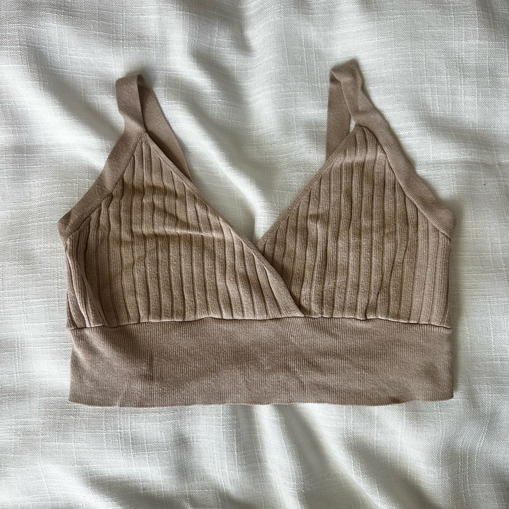 Masters Ribbed Bralette in Taupe